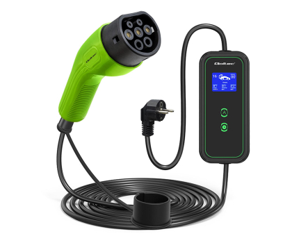 Ładowarka mobilna do EV i PHEV Qoltec Mobilna ładowarka EV z regulacją 2w1 Typ2 (3.5kW, 230V, 5m)
